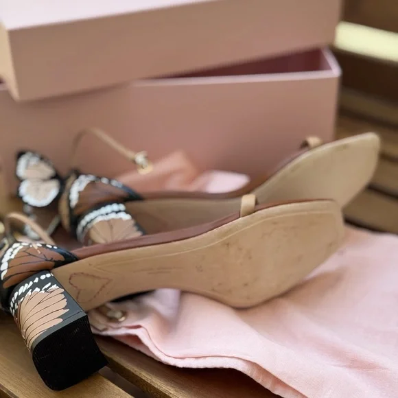 Sophia Webster Black and Brown Butterfly Sandals - Picture 7 of 11